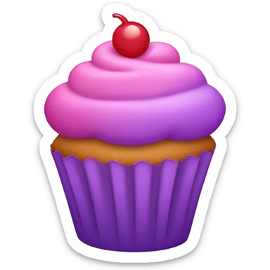 Pink and purple cupcake sticker