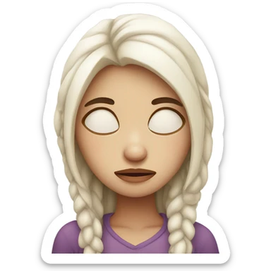 Tired sleepy cold girl sticker