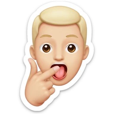 Tongue out, flipping the middle finger  sticker