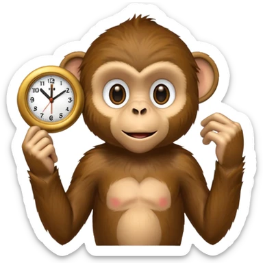 Emoji de mono diciendo tenes hora? sticker