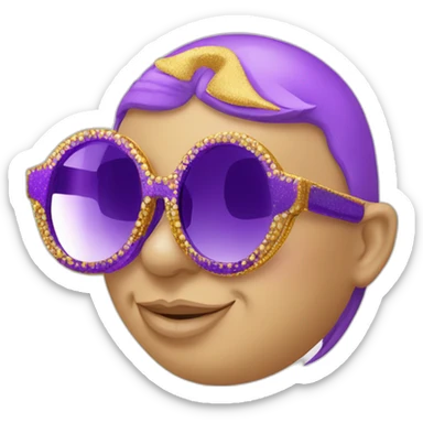 elton john in oversized pointed cat-eye funky sunglasses for mardi gras sticker