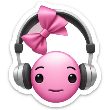 headphones with a small pink bow  sticker