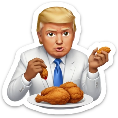Black Donald trump eating fried chicken sticker