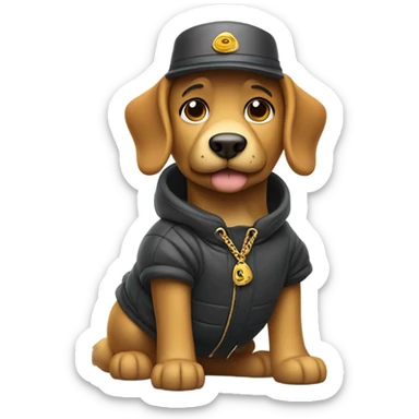 dog looking like a roadman sticker