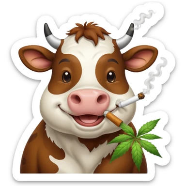 cow smoke weed sticker
