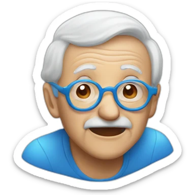 the blue octogenarian sends air kisses sticker