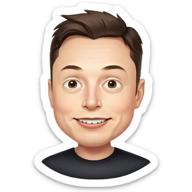 Elon musk with a troll face sticker