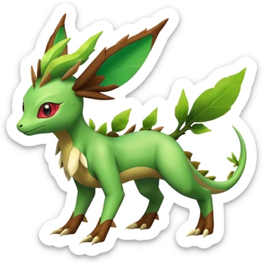 Shiny Flygon-Leafeon-Meganium-hybrid, full body sticker