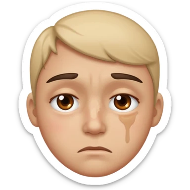 sad emoji with bruise under eye
no i would like skmilar to smiling face holding up tearsnot tears just bruise sticker