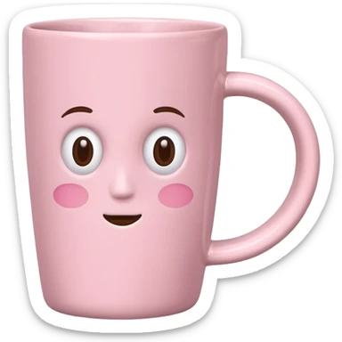 Can u create a cute and aesthetic pastel pink tall coffee mug to add to my caption sticker