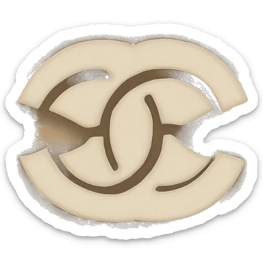 Chanel logo scarf beige wool sticker