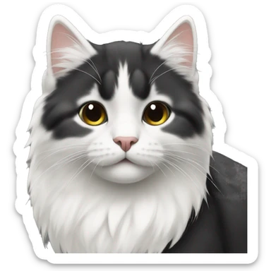 A Samojede with an Black and withe Cat  sticker