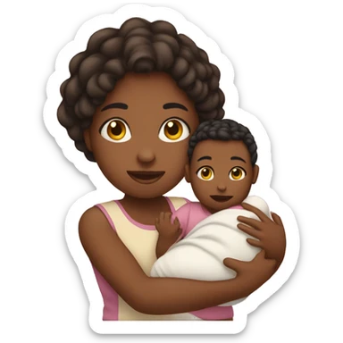 sister holding baby sticker