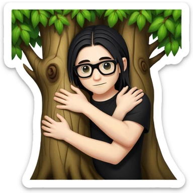 Skrillex hugging a tree sticker