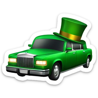Leprechaun driving A Limo sticker