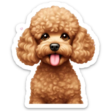 Toy poodle blowing kisses sticker