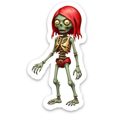 Red Shelly Teardrop Zombie-Machine-hybrid (full body) sticker