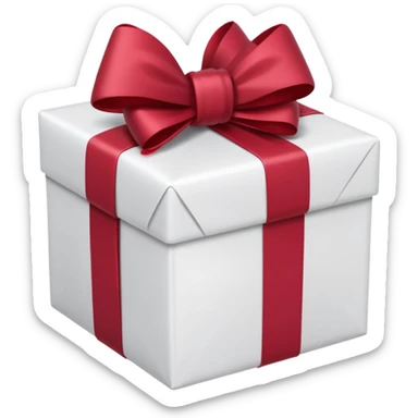 christmas gift with white color and cranberry bow sticker