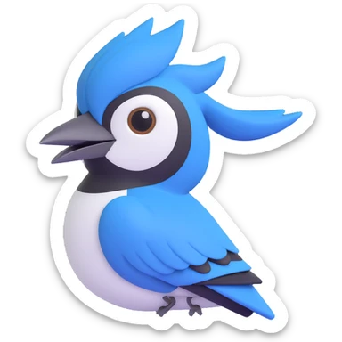 bluejay with attitude, head cocked sticker