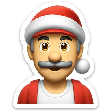 Mario with Santa hat  sticker