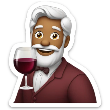 wendell carvalho de barba tomando um bom vinho branco sticker
