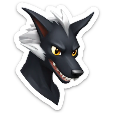 Black Cool Edgy Sergal-Houndoom-Fakémon  sticker