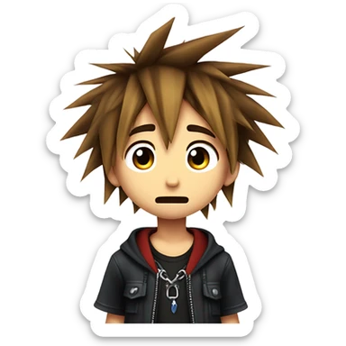 sora from kingdom hearts sad and crying sticker