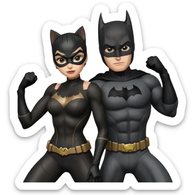 Catwomen and batman sticker