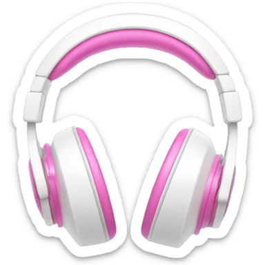 White headphones with pink bows on the side sticker