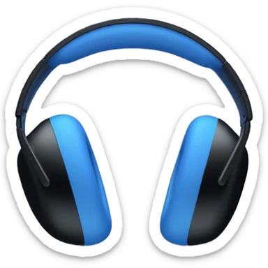 Headset AirPods Max blue on black background  sticker