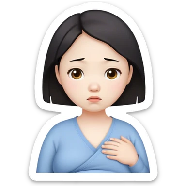 asian dissapointed pregnant girl sticker