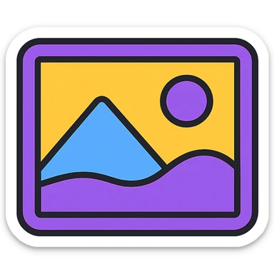 minimal image placeholder emoji with purple and gray color accent, icon style sticker