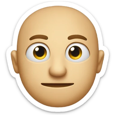 Face looking to the right with one eye looking straight sticker