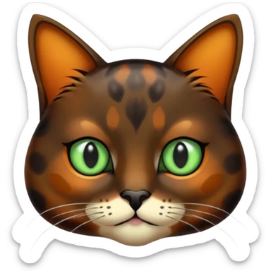 dark tortoiseshell cat pale green eyes sticker