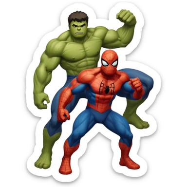Spider-Man and Hulk sticker