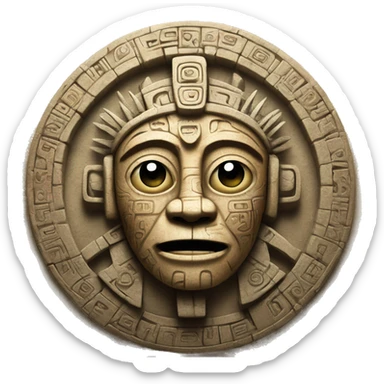 mayan-calendar with face in the middle more robotic sticker