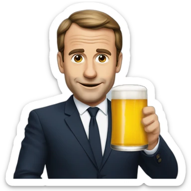 Macron qui boit une bière sticker