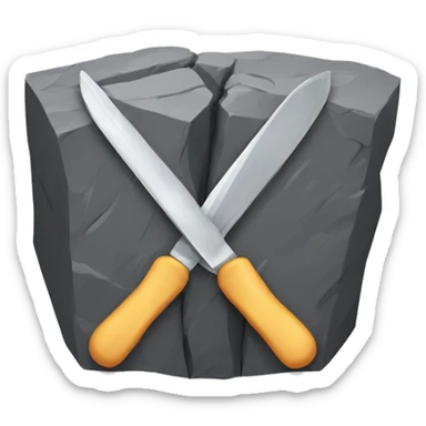 Rock that destroys scissors and becomes a wall. sticker