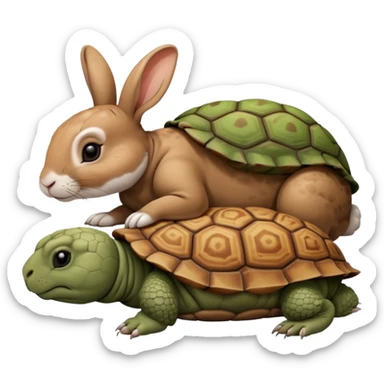  lapin et tortue qui dorme sticker