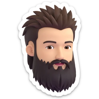 man with beard and spiky hairstyle sticker