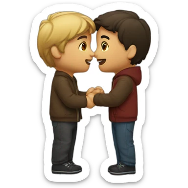 friends kiss sticker