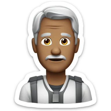 Graying 40 year old man knows he’s about to fire his nemesis.  sticker