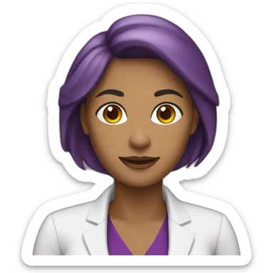 white business woman purple icon sticker