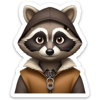 burglar raccoon portrait, head and shoulders only, key hanging on collar, stealthy look, nighttime thief vibe, 3D cartoon, mobile game icon style, clean background, no text, no watermark
 sticker