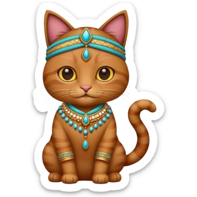 brown cat wearing indian clothes sticker