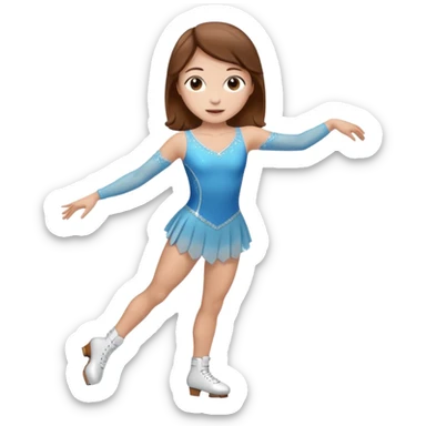 Make a female figure skater with brown hair sticker