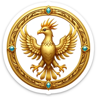 phoenix crest/brosch in a circle sticker