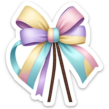 Easter whip decorated with colorful pastel bows sticker