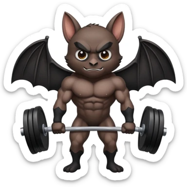 Bat lifting weights sticker