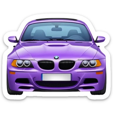 Un BMW de color morado con la placa q tenga numeros sticker